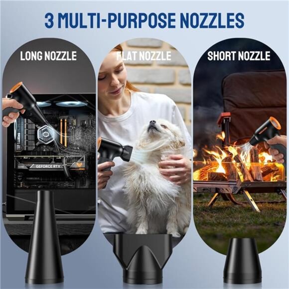 Compressed Air Duster, 260000RPM Cordless Electric Air Blower and Brushless! - Picture 6 of 7